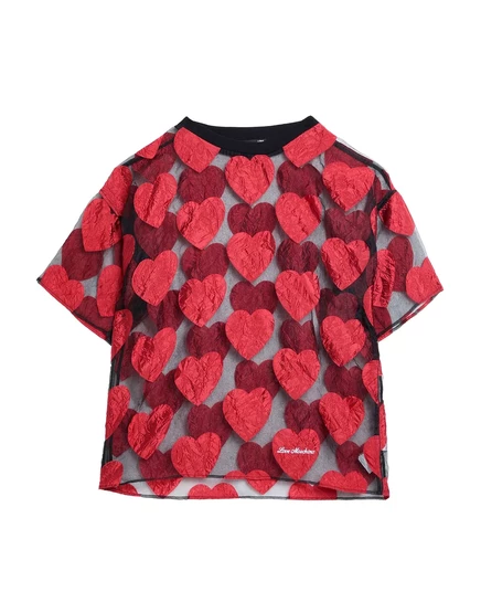Женская футболка Love Moschino из органзы, красная
