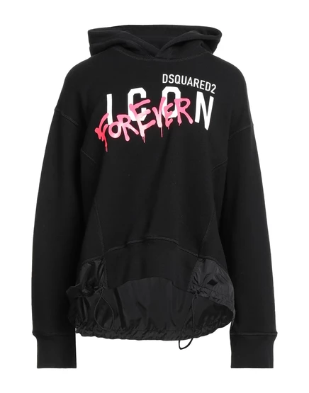 Женское худи Dsquared2 Papermag с логотипом, черное