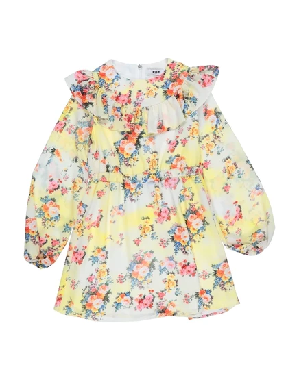 Детское платье MSGM KIDS, светло-жёлтое