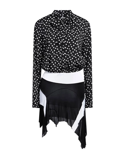 Женское платье MSGM PAPERMAG мини в горошек, черное