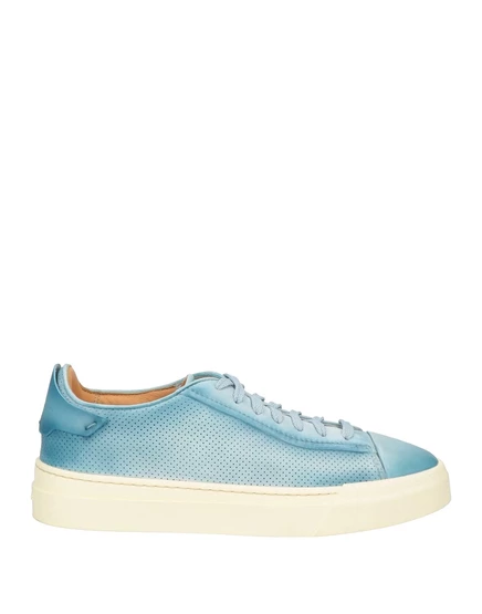 Мужские кроссовки Santoni Lorenz_SP, кожаные, голубые
