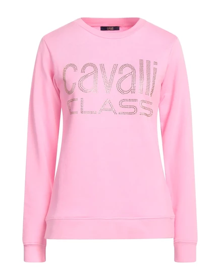 Женский свитшот Cavalli Class с кристаллами, розовый