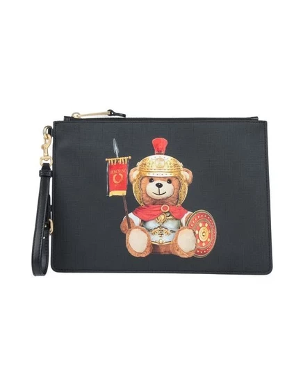 Женская сумка на руку Moschino кожаная, черная