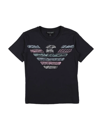 Детская футболка Emporio Armani Kids, иссиня-чёрная