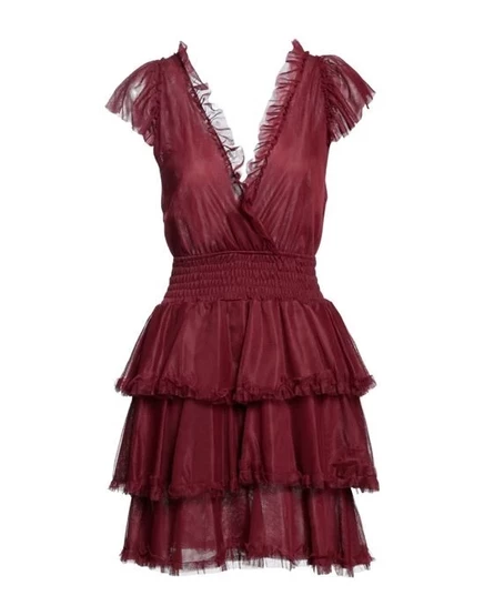 Женское короткое платье Soallure, бордовое
