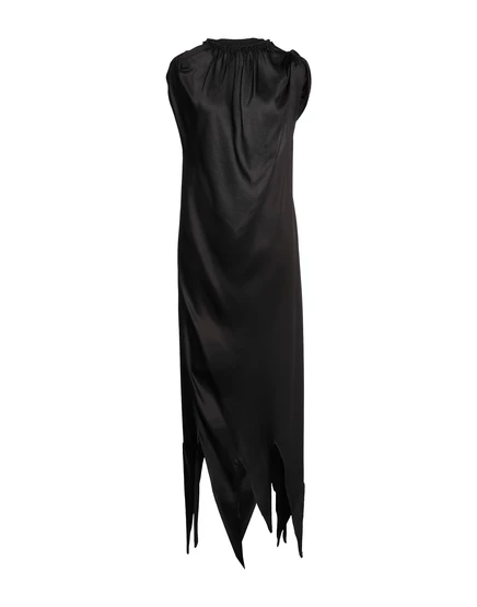 Женское макси-платье MM6 MAISON MARGIELA атласное, черное