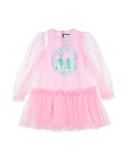 Детское платье Simonetta Junior из тюля, розовое