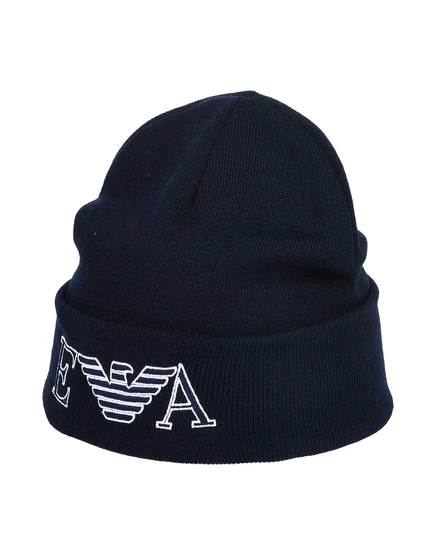 Мужская шапка Emporio Armani Junior, иссиня-чёрная