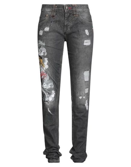 Женские джинсы Philipp Plein Wonderwoman, черные