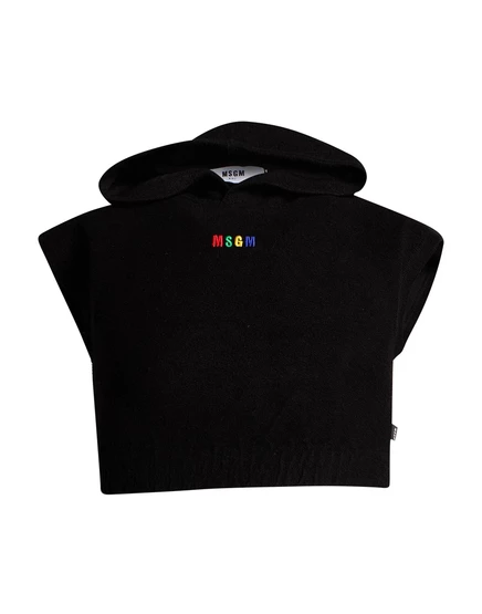 Детская толстовка MSGM с капюшоном, черная