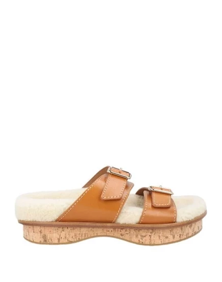 Женские сандалии Chloé, кожаные, жёлто-коричневые