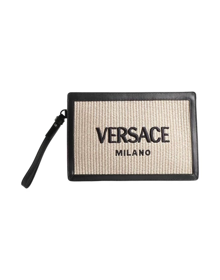 Женский клатч Versace с вышивкой, бежевый
