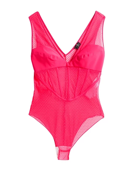 Женское боди Elisabetta Franchi из тюля, маджента