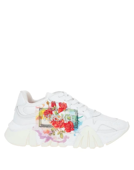 Женские кроссовки Versace CAL07 кожаные, белые