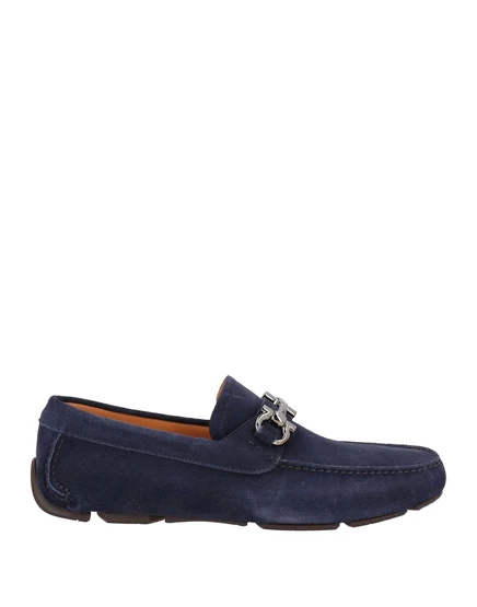 Мужские мокасины Ferragamo Lorenz SP замшевые, тёмно-синие