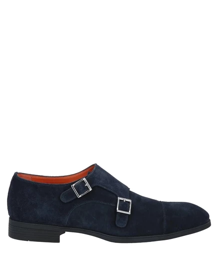 Мужские монки Santoni замшевые, грифельно-синие