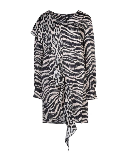 Женское короткое платье Just Cavalli с V-вырезом, слоновая кость