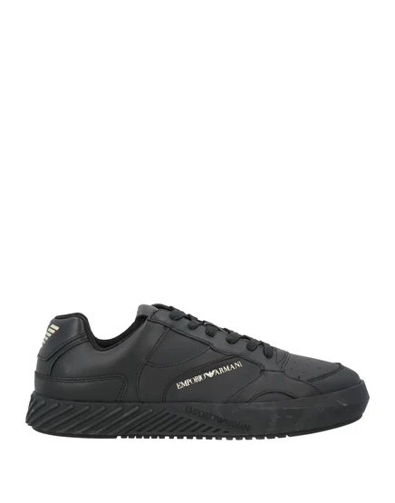 Мужские кроссовки Emporio Armani, кожаные, черные
