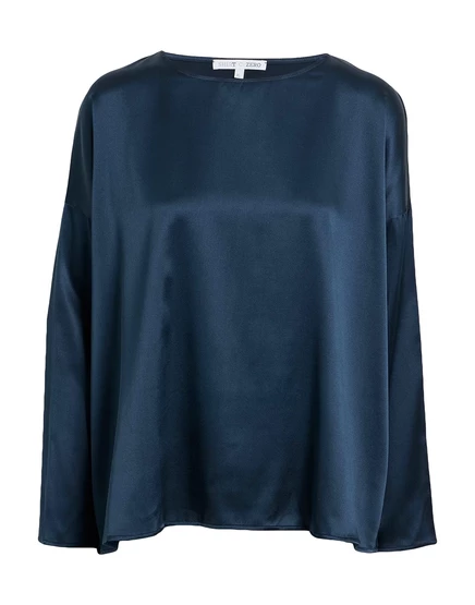 Женский топ SHIRT C-ZERO атласный, иссиня-чёрный