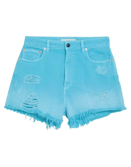 Женские джинсовые шорты Semicouture Jadr, бирюзовые