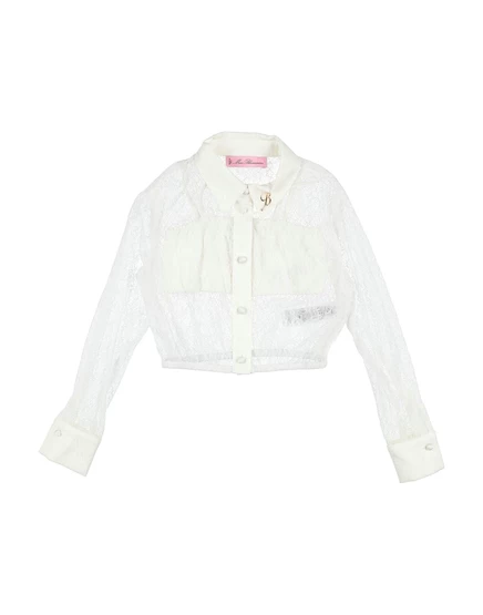 Детская рубашка Miss Blumarine Junior, айвори