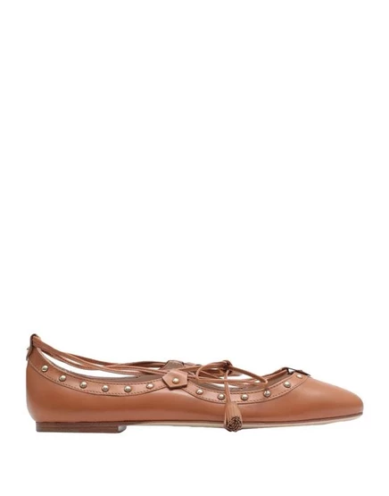 Женские балетки Tod's, кожаные, жёлто-коричневые
