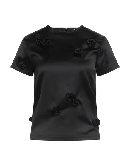 Женский топ Sportmax Tops с цветочными аппликациями, чёрный