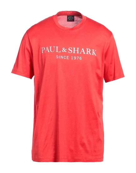 Мужская футболка Paul & Shark с логотипом, томатно-красная