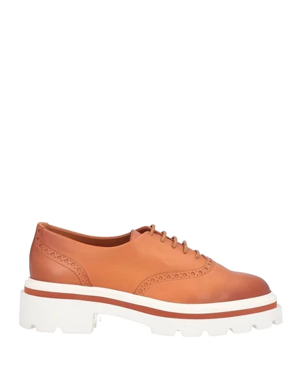 Женские ботинки на шнуровке Santoni, жёлто-коричневые