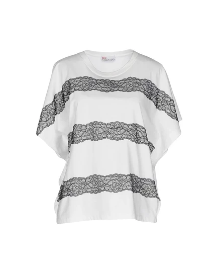Женская футболка Redvalentino с кружевом, белая
