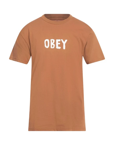 Мужская футболка Obey BRACCIALIN с логотипом, коричневая