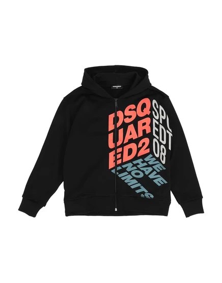 Детская толстовка DSquared2 Junior с капюшоном, черная
