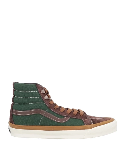 Мужские высокие кеды Vans Vault, кожа/текстиль, тёмно-зелёные