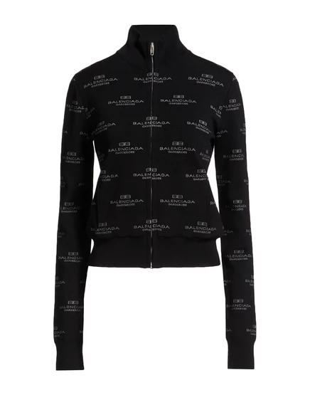 Женский кардиган Balenciaga жаккардовый, черный