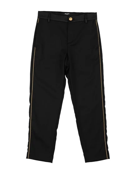 Детские брюки Balmain promotion_kid с металликом, чёрные