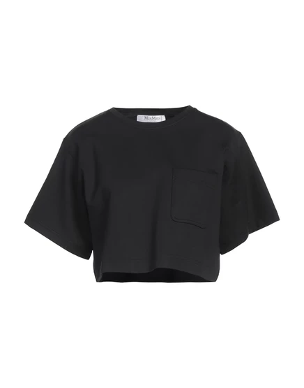 Женская укороченная футболка Max Mara Papermag, чёрная
