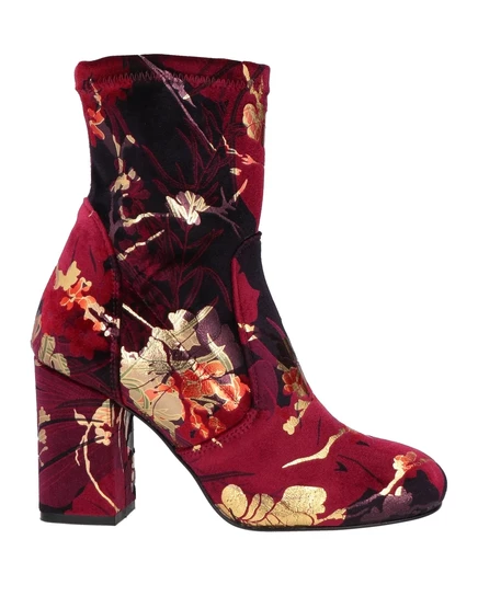 Женские ботильоны Pollini Papermag бархатные, бордовые