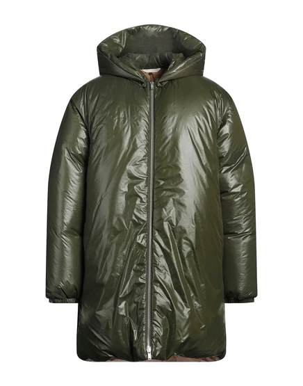 Мужской длинный пуховик Jil Sander, зелёный милитари