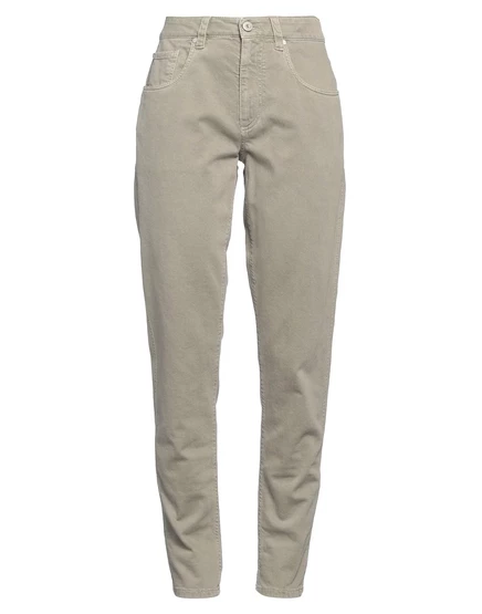 Женские джинсы Brunello Cucinelli, зауженные, хаки