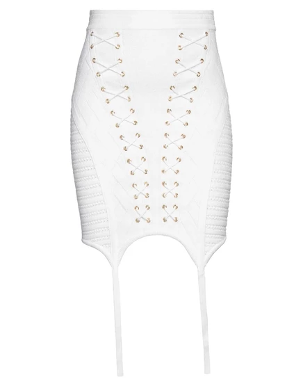 Женская мини-юбка Balmain Agata, цвета слоновой кости