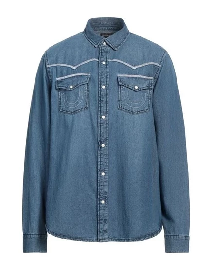 TRUE RELIGION Джинсовая рубашка синий