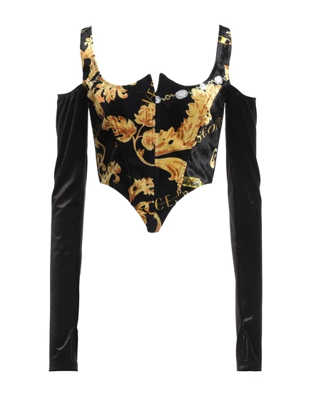 Женский корсет versace jeans couture jadr бархатный, черный