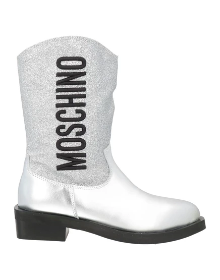 Сапоги для девочек Moschino Teen, серебристые