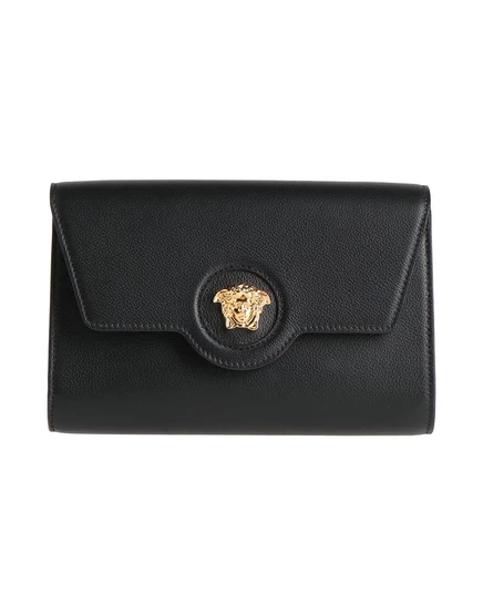Женский клатч Versace из зернистой кожи, черный