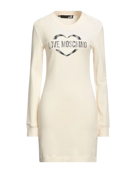 Женское платье-футболка Love Moschino Papermag, светло-кремовое