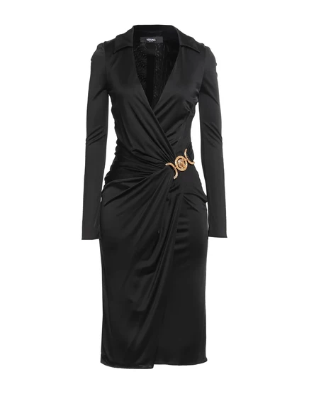 Женское платье миди Versace из вискозы, чёрное