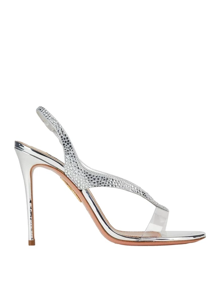 Женские босоножки Aquazzura PAPERMAG, серебристые