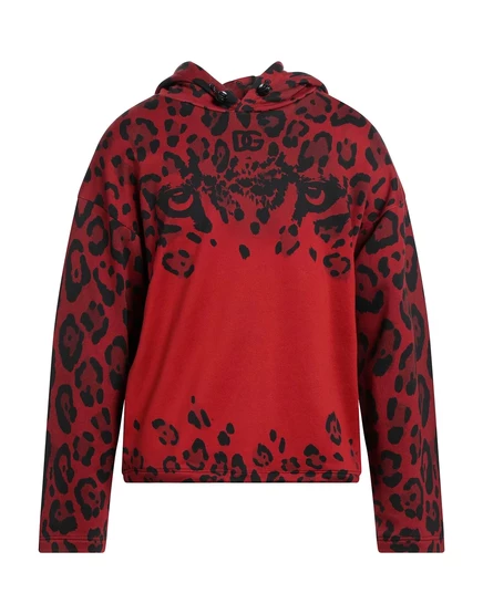 Мужская толстовка Dolce & Gabbana Papermag с леопардовым принтом, бордовая