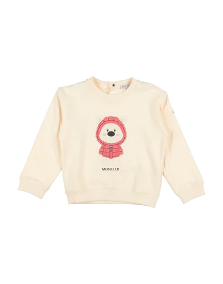 Детский свитшот Moncler Kids, хлопок, светло-кремовый