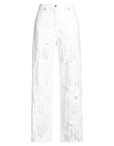 Женские джинсы MSGM Papermag широкие, белые